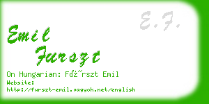 emil furszt business card